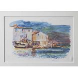 Renoir, Auguste (1841-1919), Boote am Wasser, Farblithographie, im Druck re. u. sign., Prägemarke,