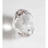 Loser Bergkristall, Idar-Oberstein, ca. 119 ct, rund facettiert, komplizierter Spiralschliff,