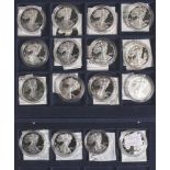 Konvolut von 16 Münzen, USA, 1 Dollar, 1986-1996, Silber, 1 Unze, Con. Proof, Philadelphia Mint "P",
