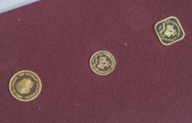 Konvolut von 3 Münzen, Niederländische Antillen, Gold, Königin Juliana, PP, bestehend aus: a) 50