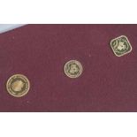 Konvolut von 3 Münzen, Niederländische Antillen, Gold, Königin Juliana, PP, bestehend aus: a) 50