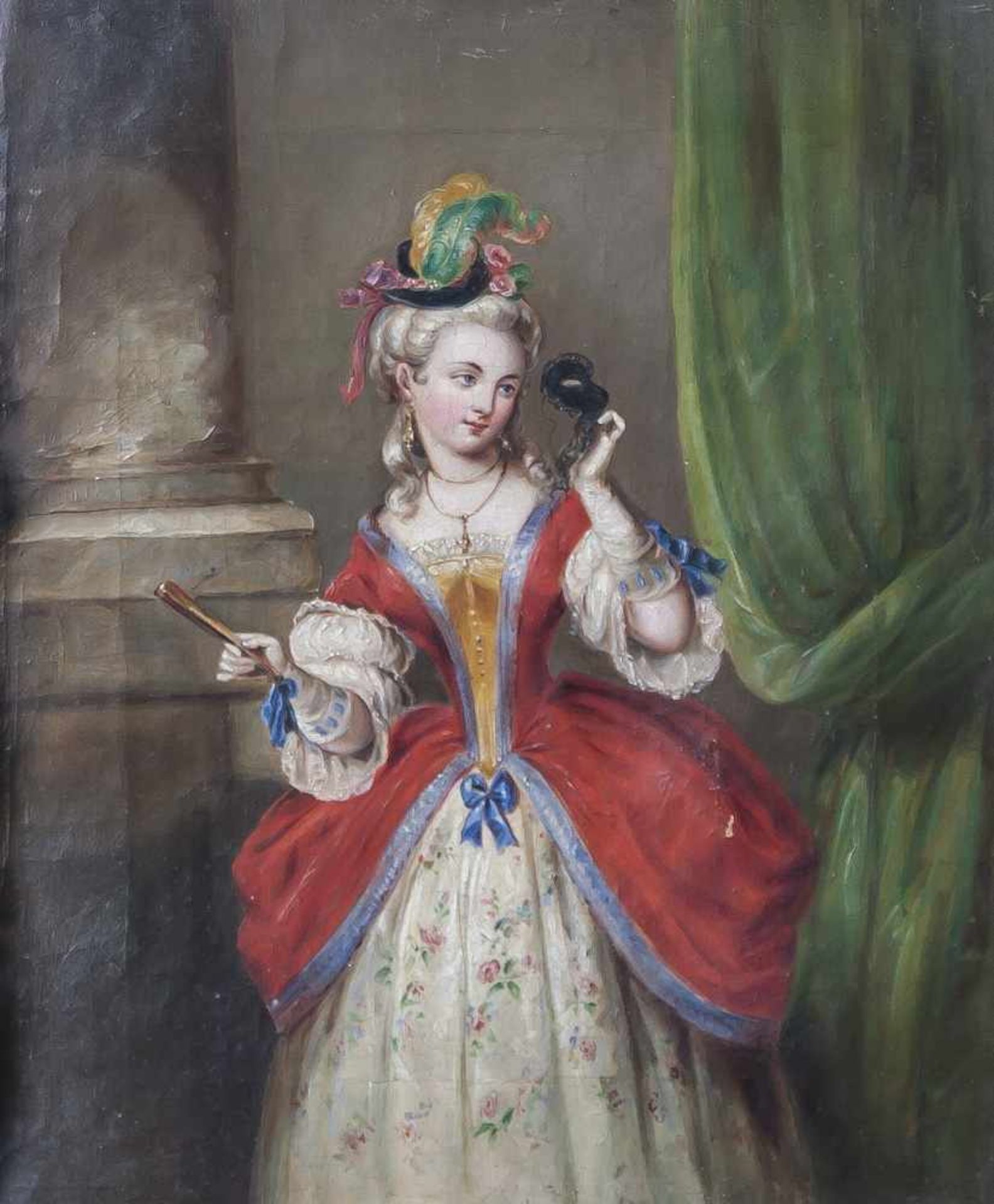 Unbekannter Künstler (18./19. Jahrhundert), Italien, Porträt einer Dame, Öl/Lw, junge Dame im