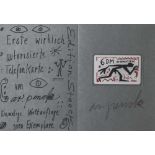 Penck, A.R., (1939-2017), Telefonkarte "6 DM 20 Einheiten", limitierte Auflage, re. u. sign. Ca.