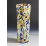 Bodenvase, farbloses, dickwandiges Glas, zylinderförmiger, nach unten hin leicht konischer