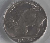 Buffalo Fünf Cent, 1913-1938- hier 1921,PCGS MS 66, San Francisco Auflage. 1557000 Designer