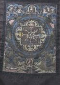 Mandala-Thangka, Tibet, Anfang 20. Jahrhundert, Gouache auf Leinengewebe, Brokateinfassung. Ca. 53 x