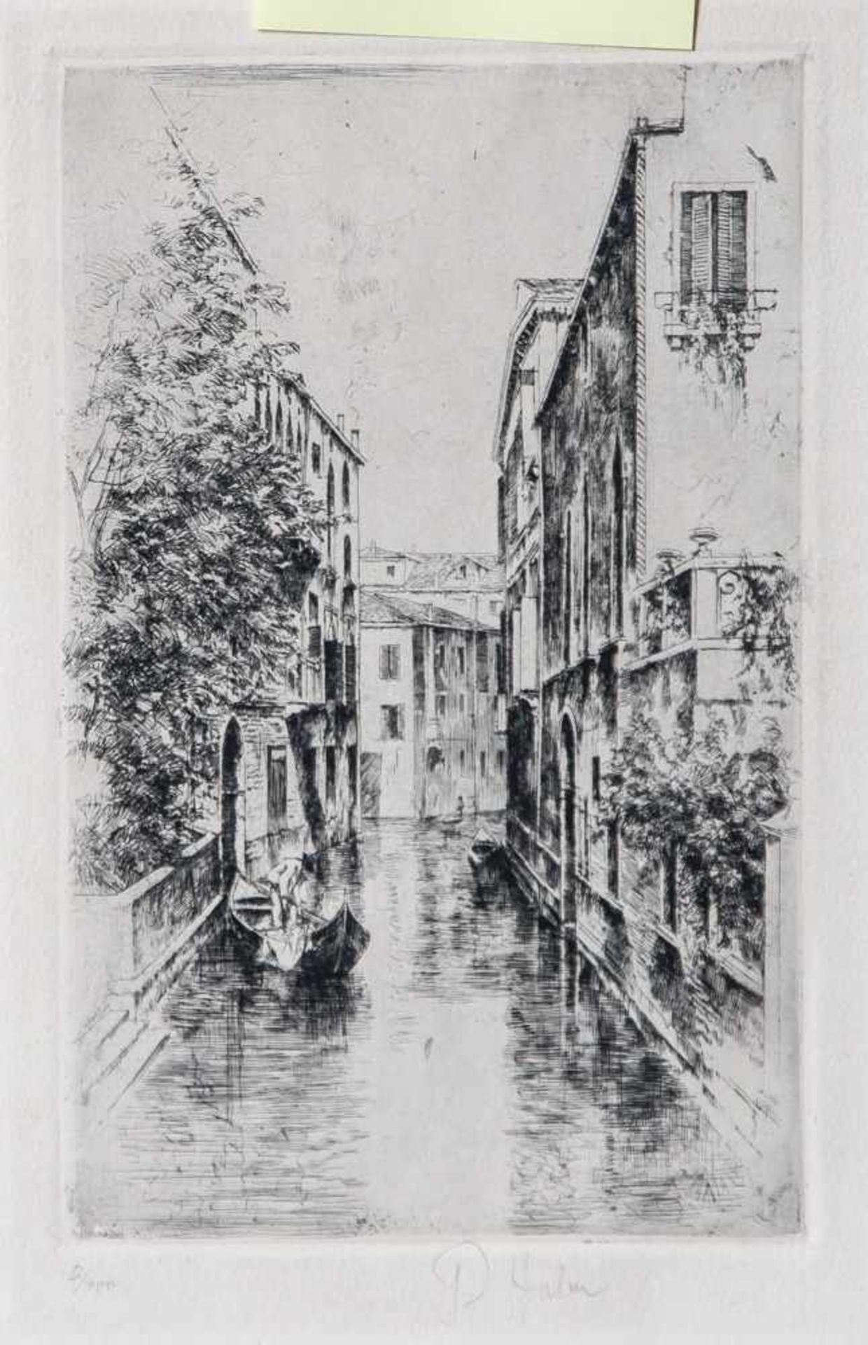 Halm, Peter von (1854-1923), Ansicht in Venedig, Blick auf eine von Gondeln befahrene