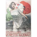 Sehr seltenes italienisches Kriegsanleihe Werbeplakat, 1. WK, Aufschrift "Fuori dai Roveti della