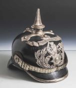 Seltene Pickelhaube/Helm, Hessen, Darmstadt, Portepee/ Unteroffizier um 1900, aus dem Leibgarde-
