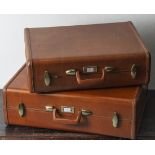 2 Vintage-Reise-Koffer, Samsonite, Modell Streamlite, 1950/60er Jahre, Kunststoff, hellbraun,