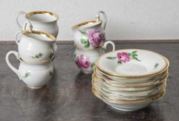 Konvolut Geschirrteile, 14-teilig, Meissen, blaue Schwertermarke, teilweise Pfeifferzeit, Porzellan,