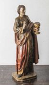 Heiligenfigur, Johannes der Evangelist, wohl Spanien 19. Jahrhundert, Holz vollplastisch