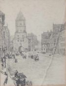 Liebermann, Ernst (1869-1960), "Jakoberstrasse mit Jakobertor", Lithographie, re. u. sign. u. bez.