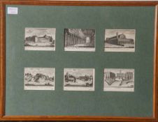 6 Kupferstiche, A. Franzetti a Torsanguigna, verschiedene Ansichten Italien. Je ca. 6,5 x 9 cm,