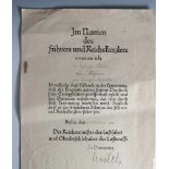 Ernennungsurkunde für Hans Allojöwer zum juristischen Inspektor. Berlin, den 4. Oktober 1938. Der