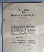 Ernennungsurkunde für Hans Allojöwer zum juristischen Inspektor. Berlin, den 4. Oktober 1938. Der