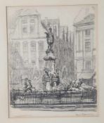 Liebermann, Ernst (1869-1960), "Augustusbrunnen", Lithographie, re. u. sign. u. li. u. bez. Ca. 24,5