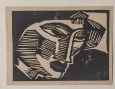 Schmidt-Rottluff, Karl (1884-1976), Frauenkopf, 1916, Holzschnitt. Ca. 19,4 x 26,2 cm, ungerahmt.