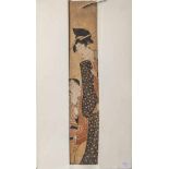 Kitagawa, Utamaro (um 1753-1806), 2 Geishas, ca. 61 x 11,5 cm, ungerahmt, PP.