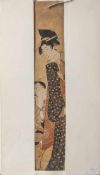 Kitagawa, Utamaro (um 1753-1806), 2 Geishas, ca. 61 x 11,5 cm, ungerahmt, PP.