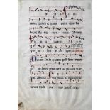 Lateinische Notenhandschrift um 1430, wohl Köln-Aachen. Beidseitig beschrieben. Schrift in Schwarz