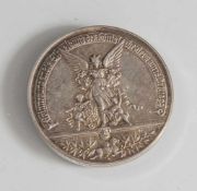Medaille, schwere silberne Medaille, Abbild Theater Wiesbaden, Umschrift königl. Theater zu