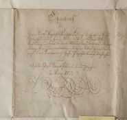 Urkunde/Lehensbrief Schloss Barchfeld, anno 1822, Landgraf von Hessen, Großherzog von Fulda,