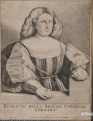 Hollar, Wenzel (1607-1677), Ritratto della Regina Catarina Cornara, Radierung, ca. 25,8 x 19,5 cm,