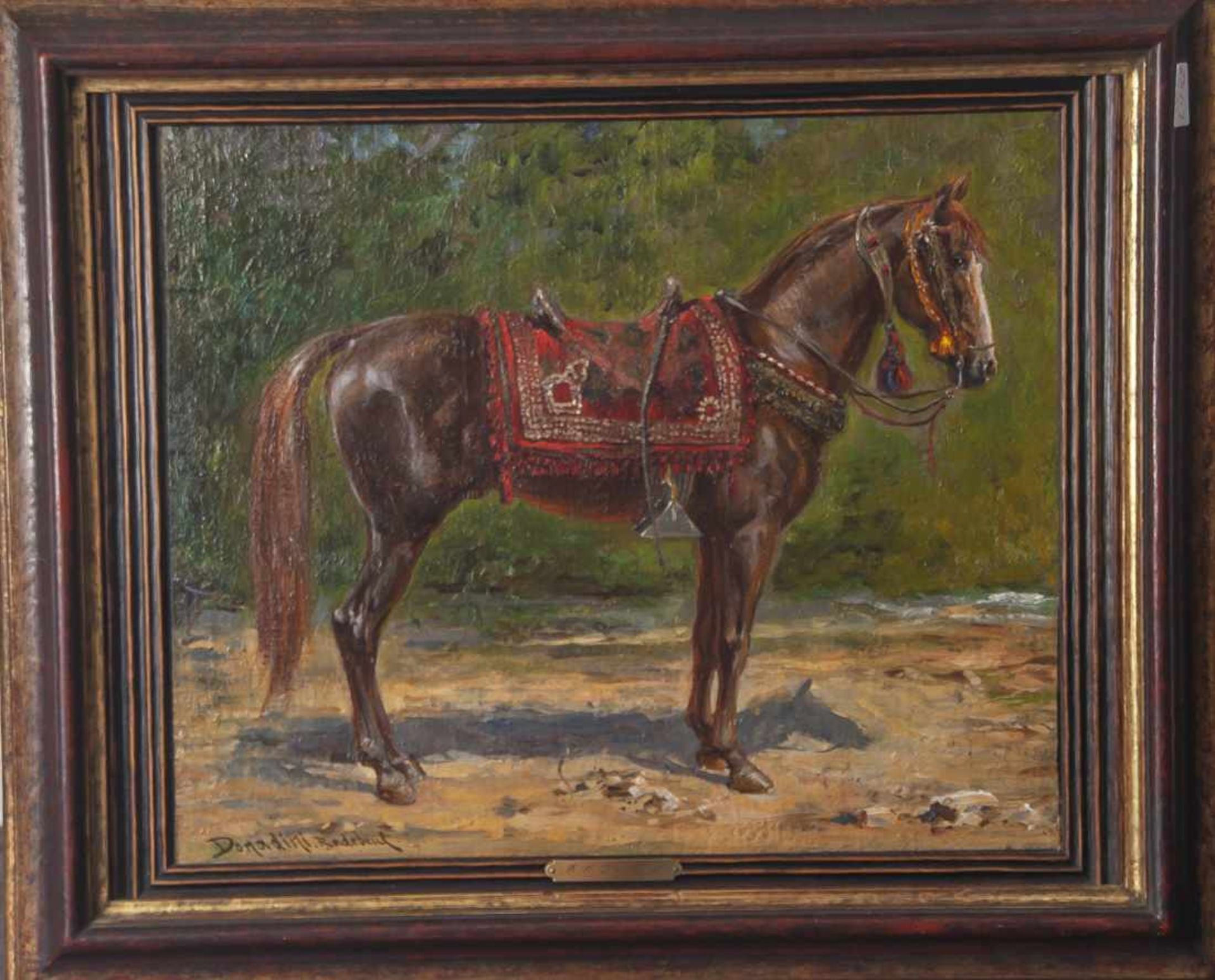 Donadini, Ermenegildo Carlo (1876-1955), "Berber-Pferd", Öl/Lw., auf Malkarton aufgez., li. u. sign.