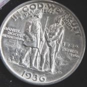 1 Münze, USA, 1/2 Dollar, 1936, Daniel Boone, vz.