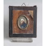 Miniatur, Porträt Friedrich II. von Preussen (Alte Fritz), wohl zeitgen. Malerei, Öl/Bein, ovale