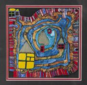 Hundertwasser, Friedensreich (1928-2000), End of waters, Farboffset-Kunstdruck mit Metallprägung,