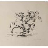 Breker, Arno (1900-1991), Reiter zu Pferd mit Speer, Lithographie, im Stein sign. "Breker", li. u.