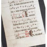 Lateinische Notenhandschrift um 1380. Beidseitig beschrieben. Mensuralnotation. Schrift in Schwarz