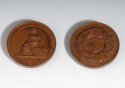 2 Bronzemedaillen "Erinnerung an die Ausstellung Deutscher Gewerbeerzeugnisse zu Berlin 1844", rs.