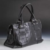 Damenhandtasche, Francesco Biasia, schwarzes Glattleder, Metallmontierung. Mit zwei Tragegriffen.