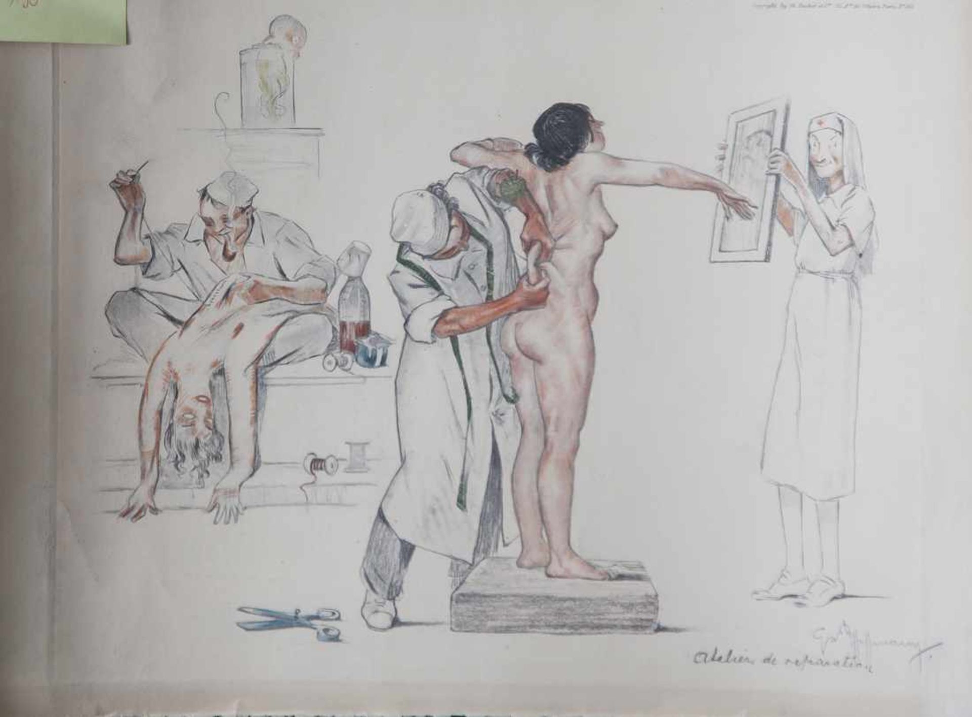 Hoffmann, Gaston (1883-1960), "Atelier de reparation", Farblithographie, re. u. sign. u. bez., re.