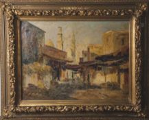 Weber, Rudolf (1872-1949), Orientalischer Markt, Öl/Lw., Basaransicht um 1900, mit figürlicher