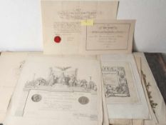 Großes Konvolut an Urkunden aus dem Pers. Besitz Johann Georg Wilhelm von Viebahn, geb. 1802 in