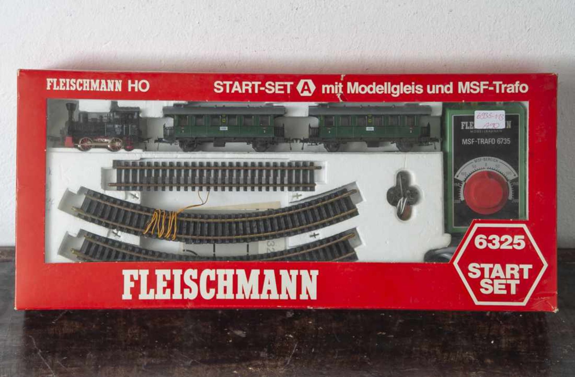 Fleischmann H0 Start-Set 6325, mit Modelgleisen und MSF-Trafo 6735, in originalem Karton, m.