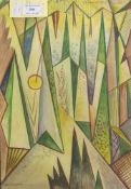 Erbach, Alois (1888-1972), Abstrakte Waldlandschaft, Aquarell, li. u. sign. u. dat. (19)54, ca. 27 x