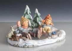 Hummelfiguren-Set: Icy Adventure, 3-teilig, Goebel, 1999. Mit Knaben- und Mädchenfigur, Modellnr.