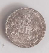 1 Münze, Deutsches Reich, 1914, J, 3 Mark, Hansestadt Hamburg.