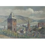 Presber, Adolf (1896-1997), Bacharach am Rhein, Aquarell, li. u. sign., Ansicht mit St. Peter und