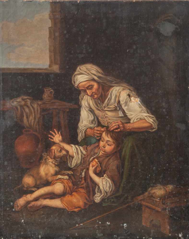 Schierl, Josef (19. Jahrhundert), "Häusliche Toilette", Kopie nach Bartolomé Esteban Murillo in