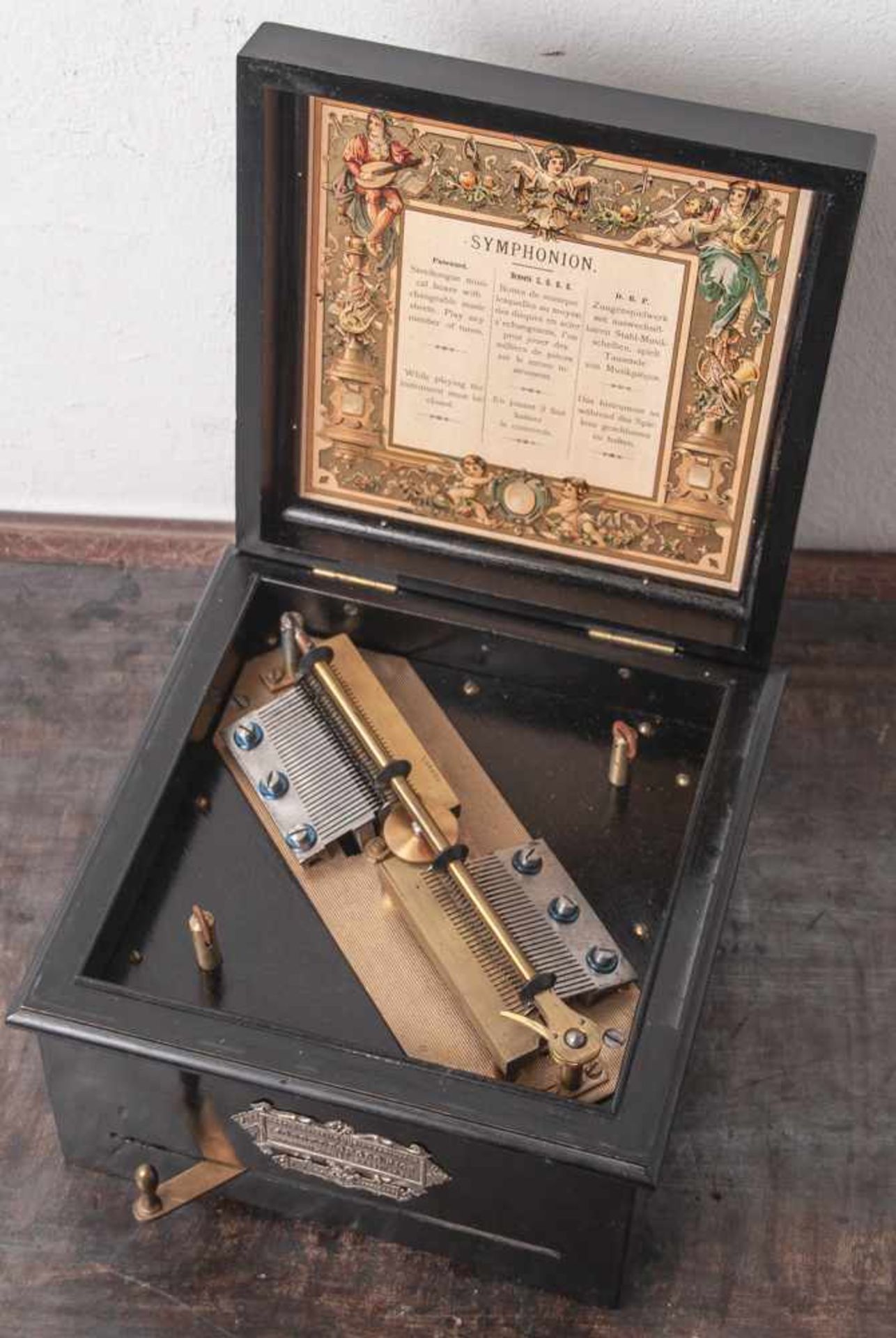 Symphonion um 1900 bez. Breuele Patent mit zwei Zungenspielköpfen, Herst. Josef Leopold Pick, Wien - Bild 2 aus 2