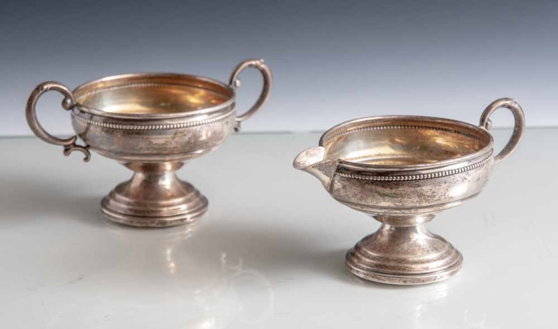 Milch und Zucker, Revere Silversmiths, New York/USA, Sterling, gemarkt: Manufaktur, Sterling,