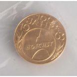 Medaille, Gold, 100 Jahre Hoechst 1963. Ca. 7,9 g.