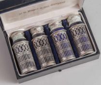 4 Salzstreuer, F. B. Rogers Silver Company, Massachusetts/USA, 20. Jahrhundert, versilbert, gemarkt:
