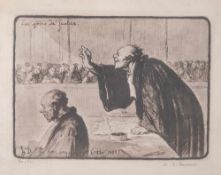 Lithographie, Daumier 300/500, Les Gens de Justice, Honoré Daumier 1808-1879, handsign. ca.